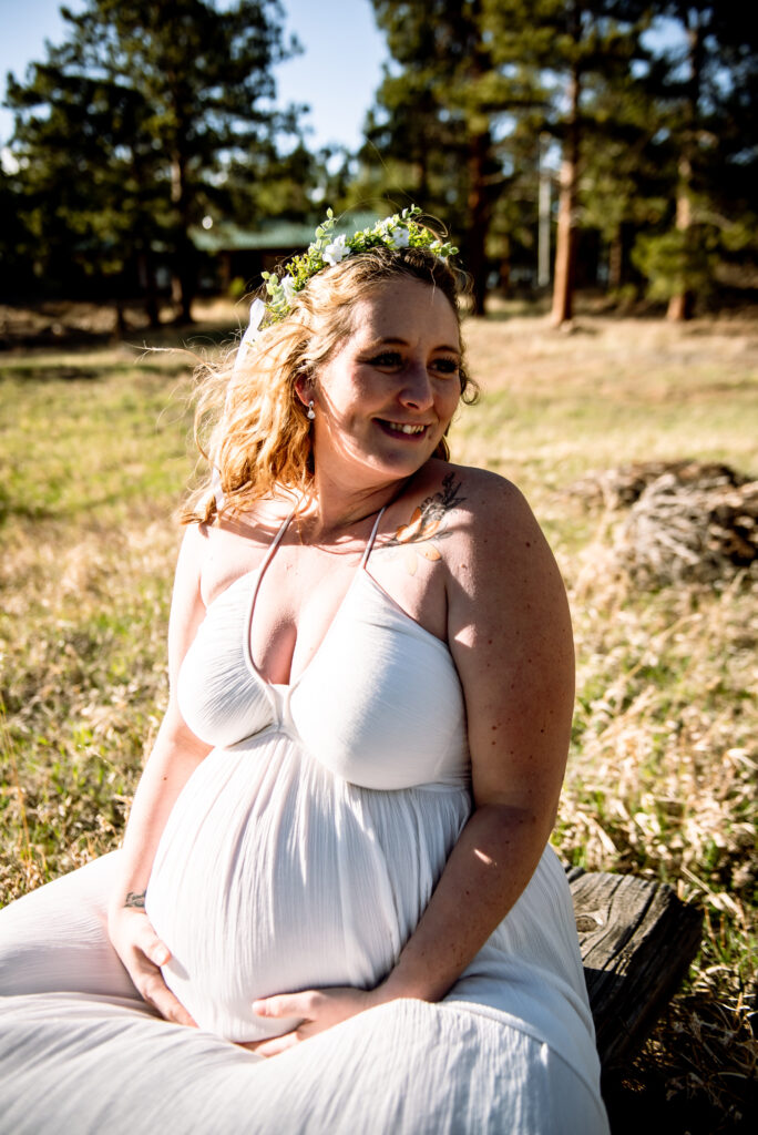 Large twin pregnant belly in Longmont Colorado