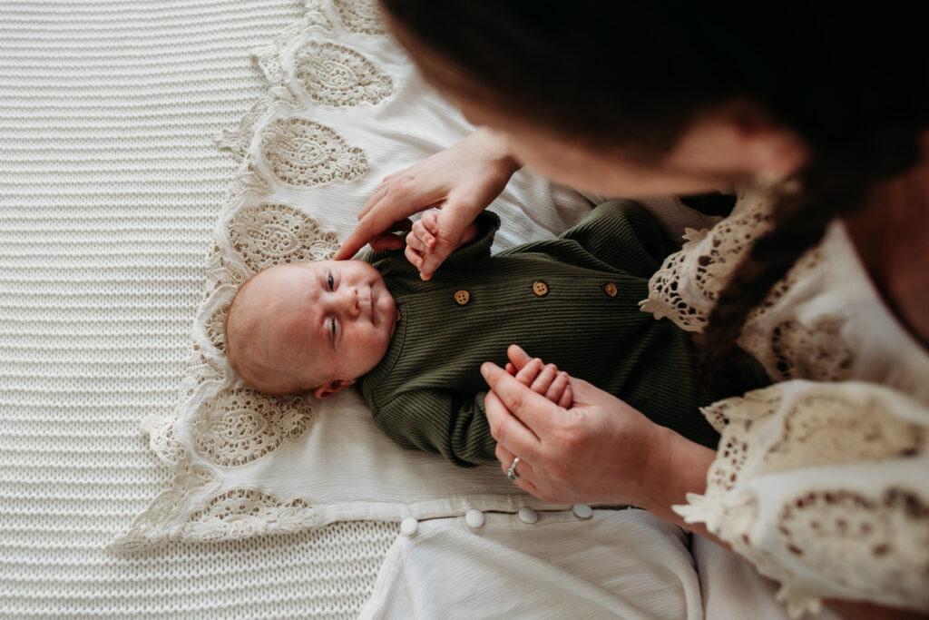 Loveland CO lifestyle newborn photos in studio
