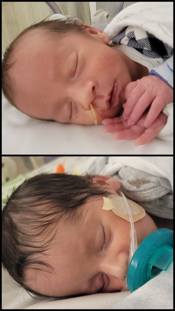 twins newborn photos fresh 48 33 week preemie NICU baby twin a twin b fraternal twins oxygen feeding tube