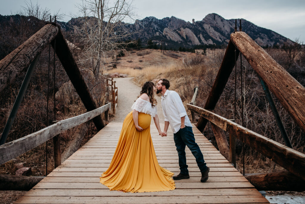 Devil's thumb pregnancy photo yellow dress Boulder CO