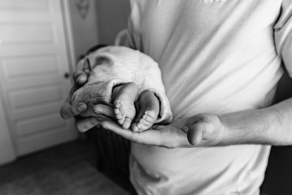 baby toes black and white photography